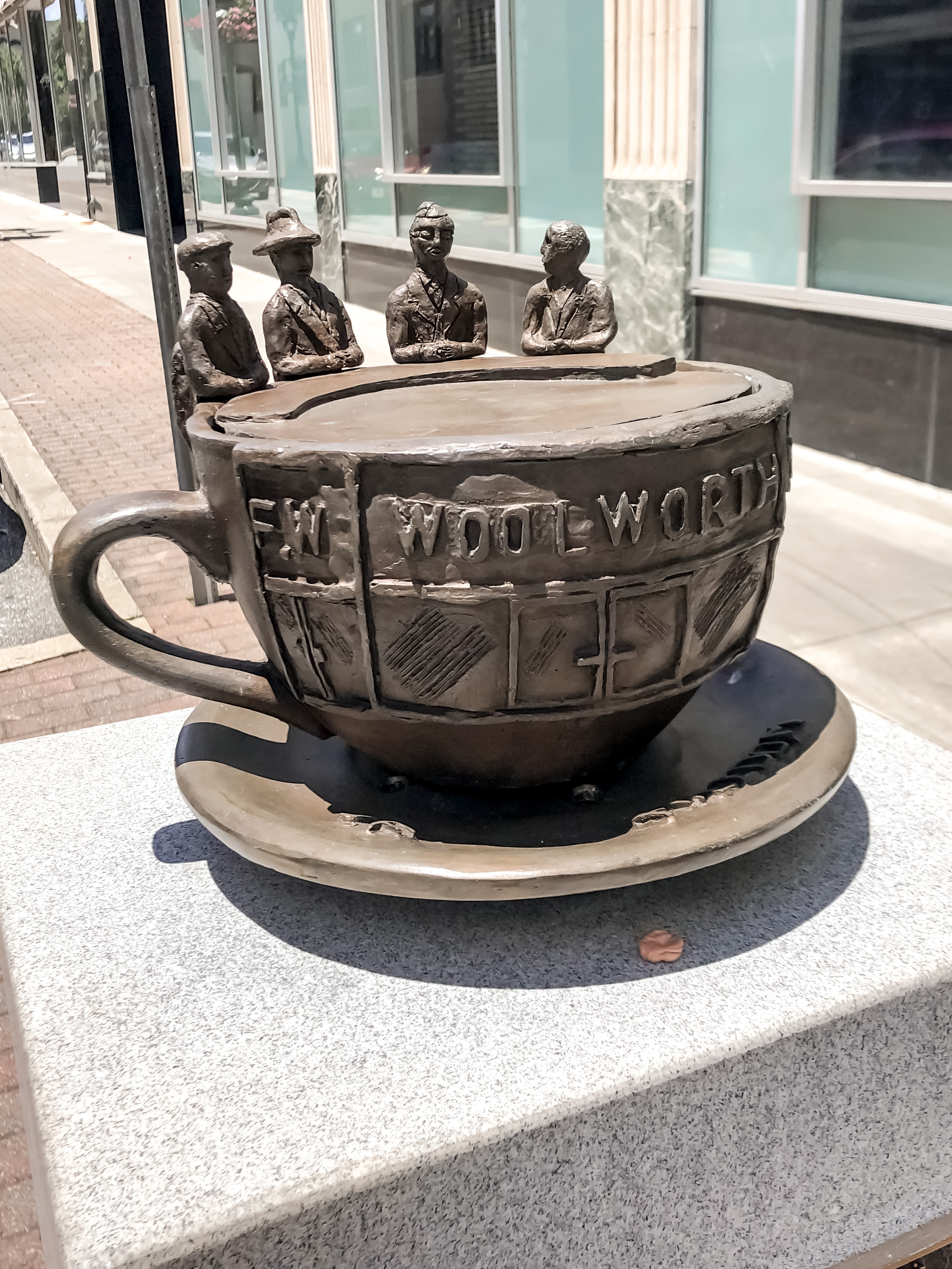 Coffee Cup celebrating 50th anniversary of the Woolworth's Lunch Counter Sit-in. Greensboro, NC. 