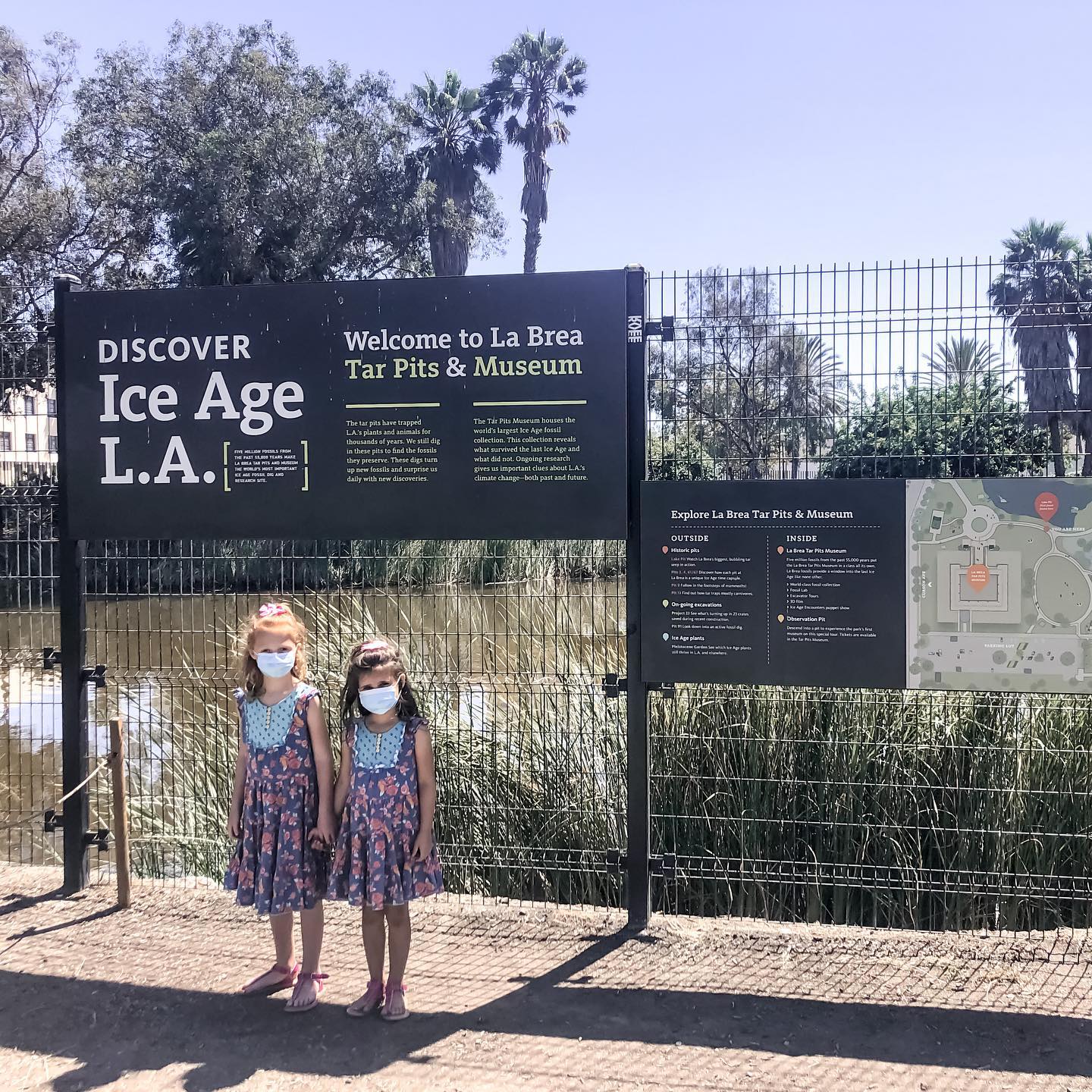 La Brea Tar Pits in Los Angeles, CA- Wear a Mask
