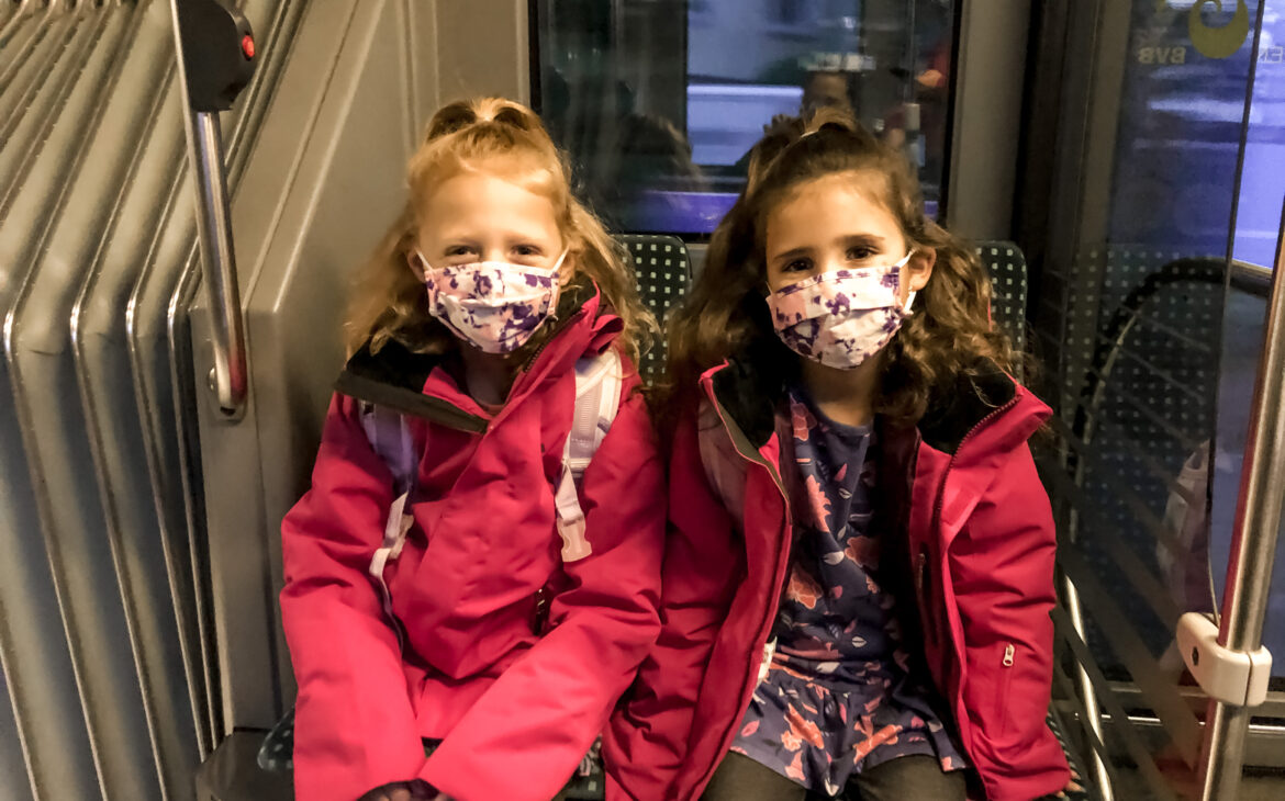 Bus to school in Basel, Switzerland